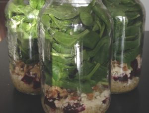 Spinach Salad with Roasted Beets, Feta, & Walnuts